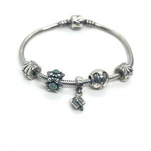 PANDORA STERLING SILVER 925 CHARM BRACELET GRADUATION  STARBURST MAY LACROSSE